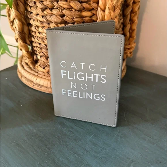 Catch Flights Not Feelings Gray Passport Cover - Picture 2 of 4